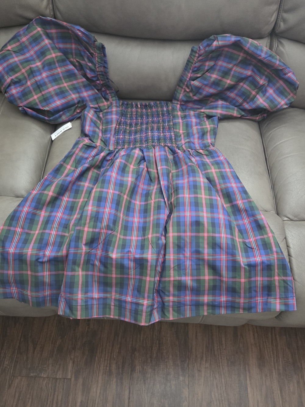 Old Navy, Green & Red Plaid Dress